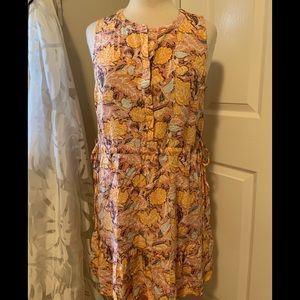 LOFT Floral Sleeveless Dress - Pink and Yellow